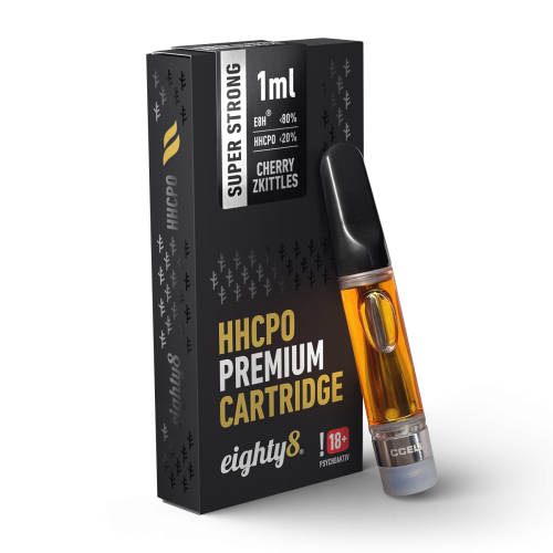 super strong cherry zkittles transparent Eighty8 - HHCPO Cartridge Super Strong - Cherry Zkittles 1ml - Image 1