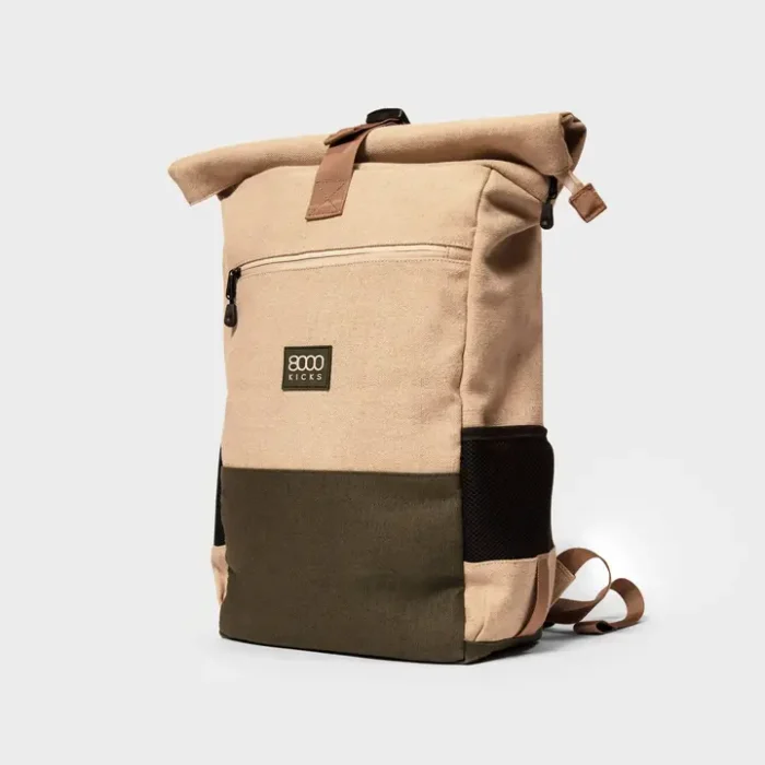 Mochila de Cânhamo Diária em Bege e Verde - Image 2