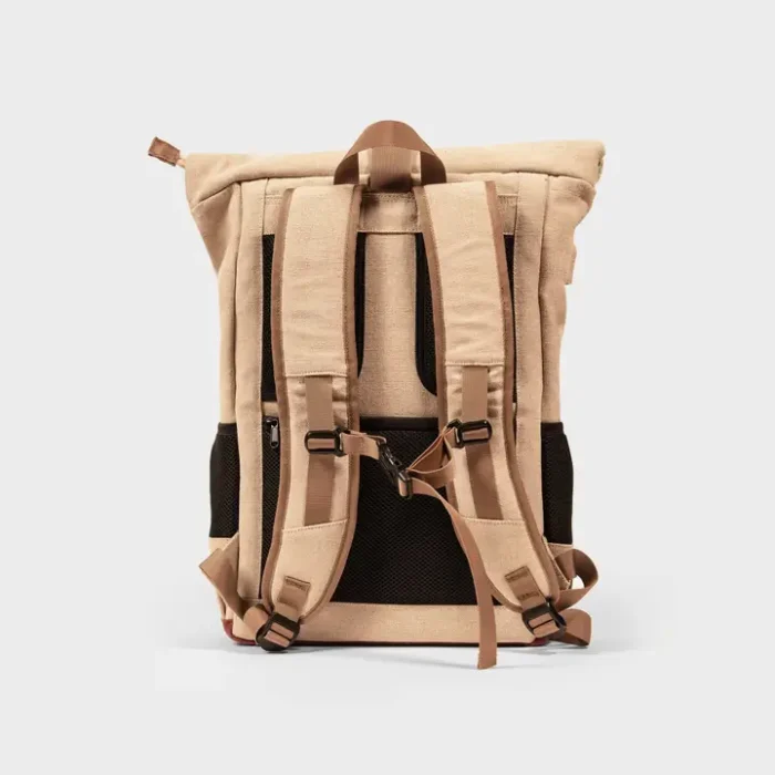Mochila de Cânhamo Diária em Bege e Verde - Image 3
