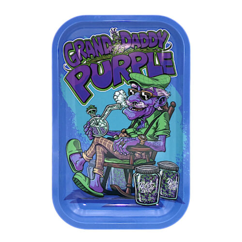 Wholesale-Best-Buds-Grand-Daddy-Purple-Metal-Rolling-Tray-Medium-17.6x27.5cm-1 Bandeja de metal - Best Buds - Grand Daddy Purple - Image 1